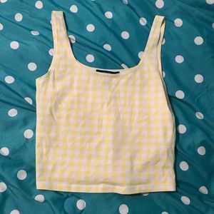 NWOT Yellow plaid tank top